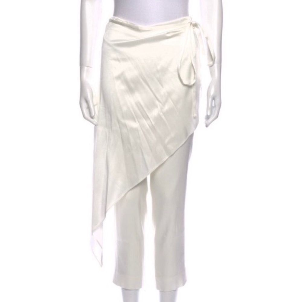 NWT Hellessy white cropped pants with overlay, US0